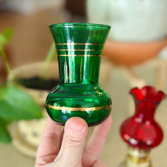 Mini colored vintage glass duo - Picture 7 of 12